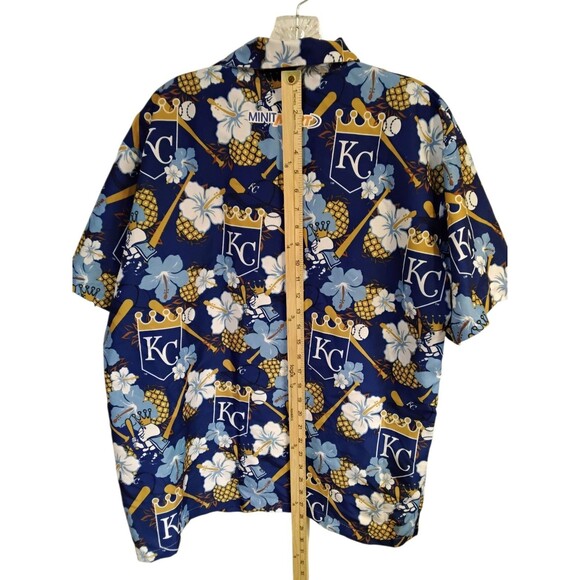 Kansas City Royals Men's Size M Minit Mart Blue Hawaiian MLB Stadium Shirt - Picture 7 of 9